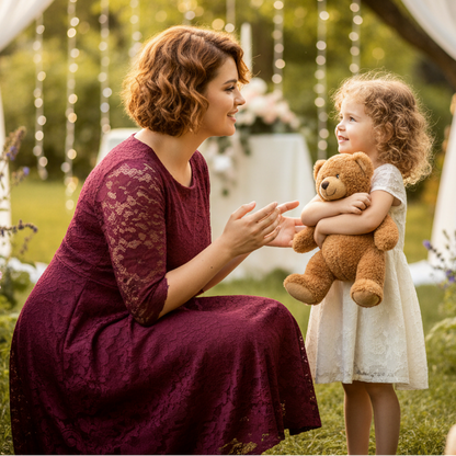 Chic Plus Size Lace Midi Dress