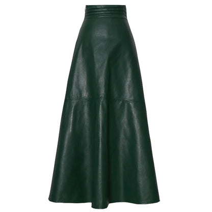 Chic Vintage Maxi Leather Skirts