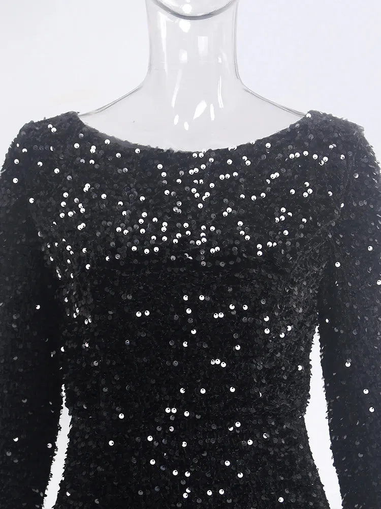 Zara Sequin Evening Gown