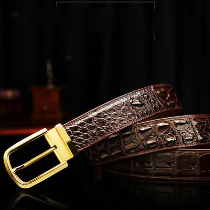 Hornback Crocodile Skin Leather Belts