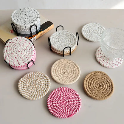 Hand-Woven Cotton Coffee Coasters