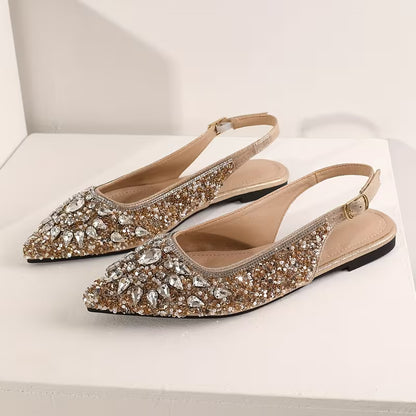 Elegant Rhinestone Luxury Flat Sandals