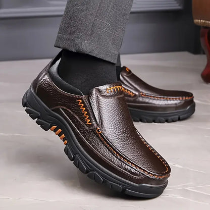 ONYX ASH Genuine Leather Slip-On Dress Shoes
