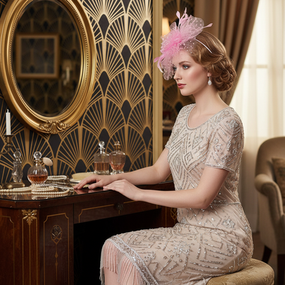 KOKO Mesh Feather Headband Fascinators