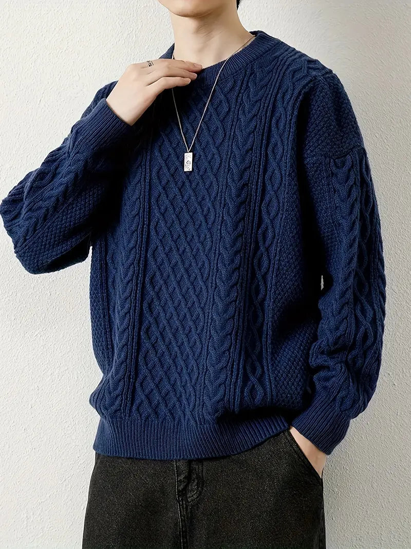 Hawthorne Acrylic Loose Knitted Aran Pullover Sweaters