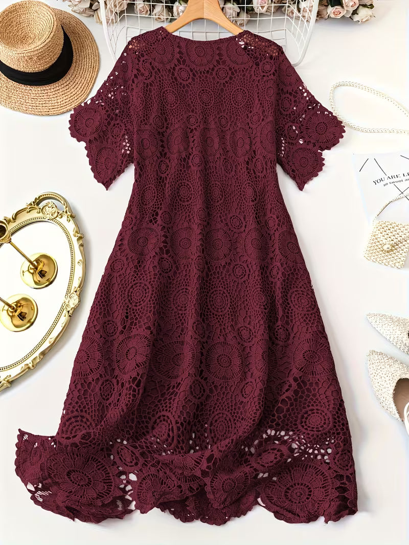 ZANZEA Plus Size Lace Maxi Dresses