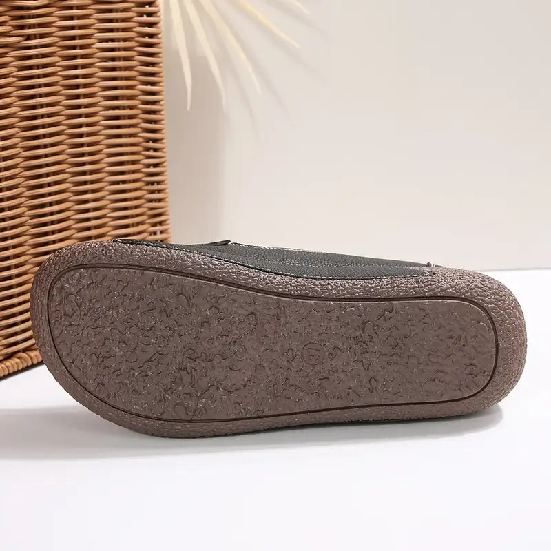 Lightweight Cowhide Leather Slip-On Platform Loafers