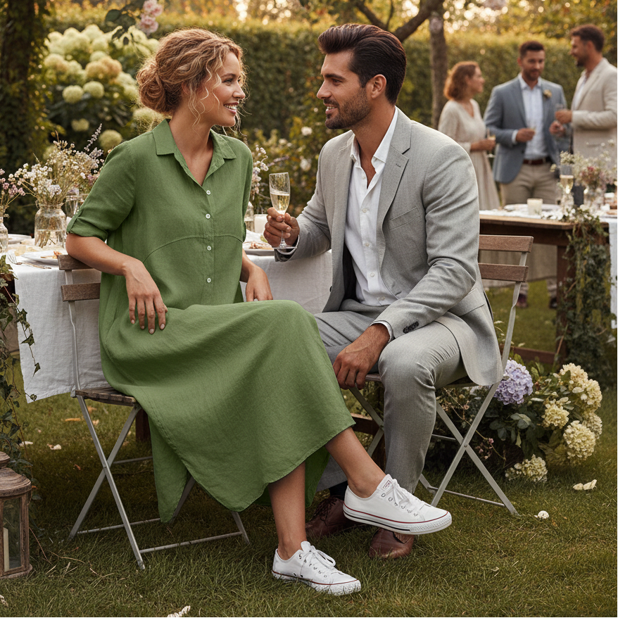 Plus Size Cotton Linen Shirt Dress