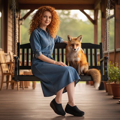 Rolling Sole Mesh Slip-on Platform Sneakers