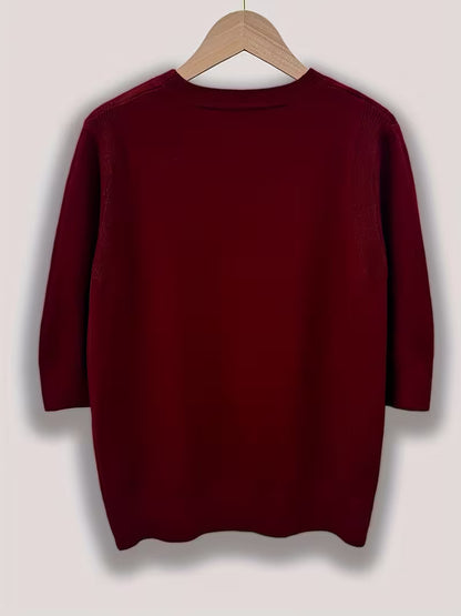 Seraphine Round Neck Short Sleeve Knit Tops