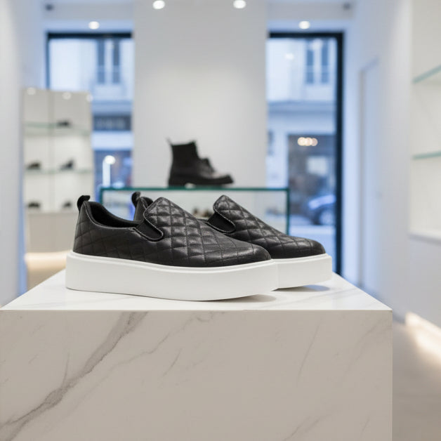 Quilted Platform Trainer Sneakers