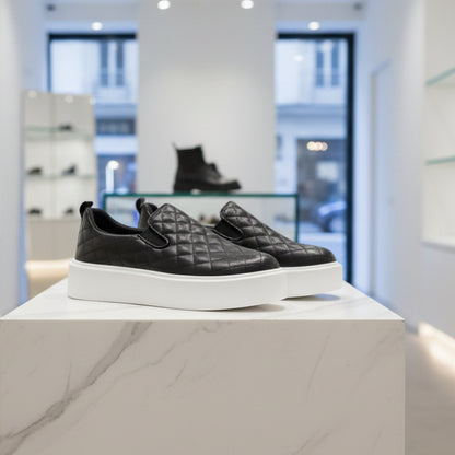 Quilted Platform Trainer Sneakers