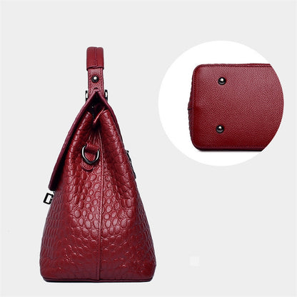 New European Leather Crocodile Crossbody Handbag