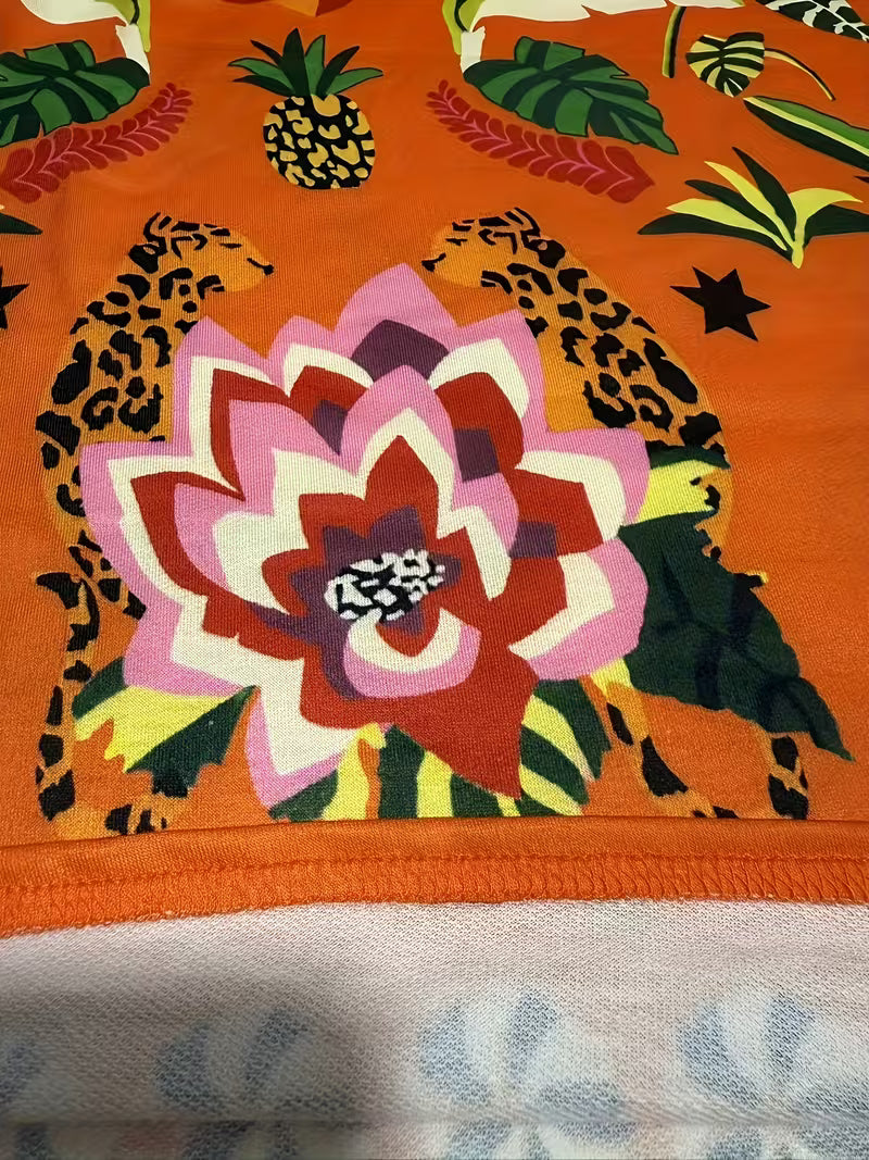 Tropical Rio Floral A-Line Skirt