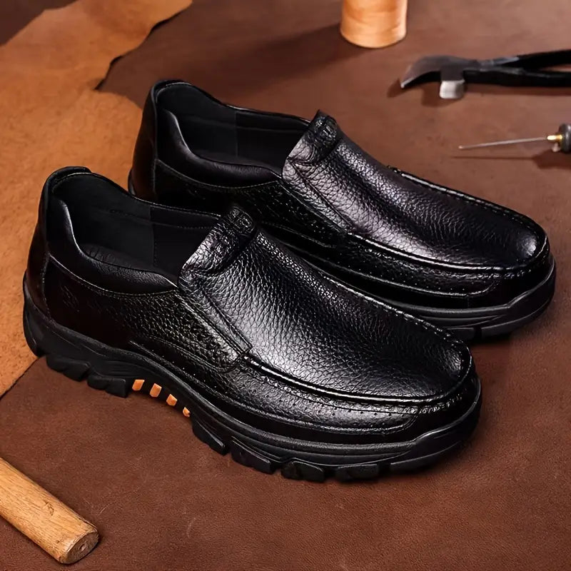 ONYX ASH Genuine Leather Slip-On Dress Shoes