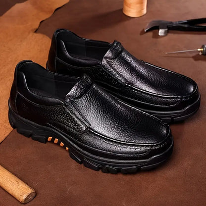 ONYX ASH Genuine Leather Slip-On Dress Shoes