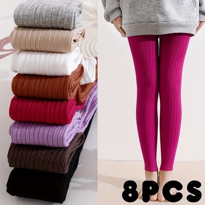 BELLA Ribbed Footless Tights (8 Pairs)