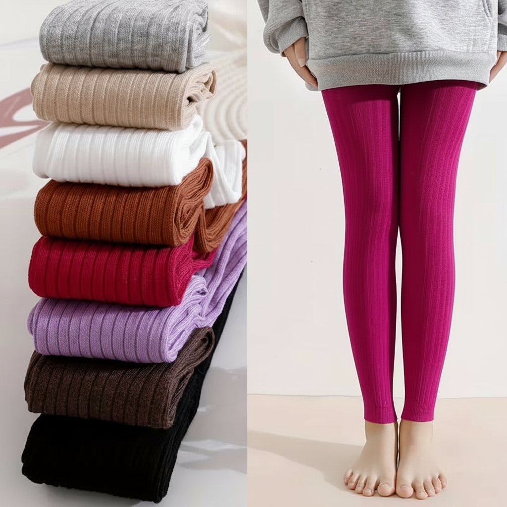 BELLA Ribbed Footless Tights (8 Pairs)