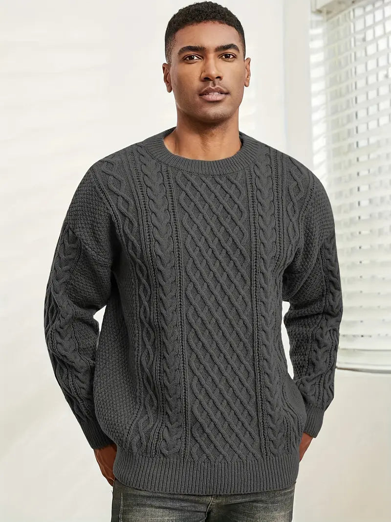Hawthorne Acrylic Loose Knitted Aran Pullover Sweaters