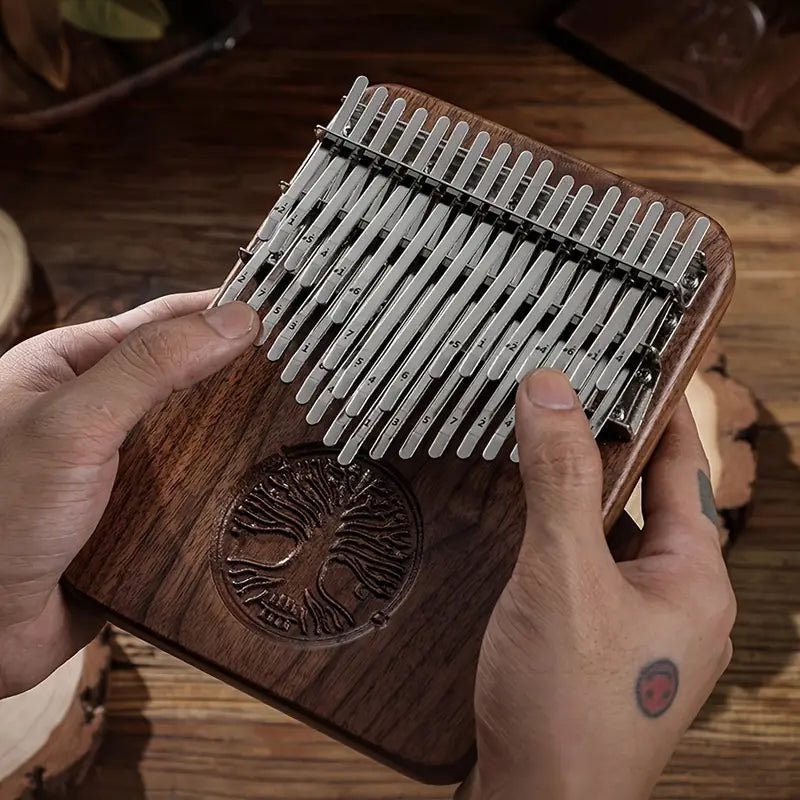 Tree of Life - HLURU 34 Keys Black Walnut Chromatic Kalimba
