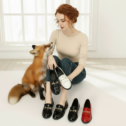 JENSEN Vegan Leather Tassel Loafers