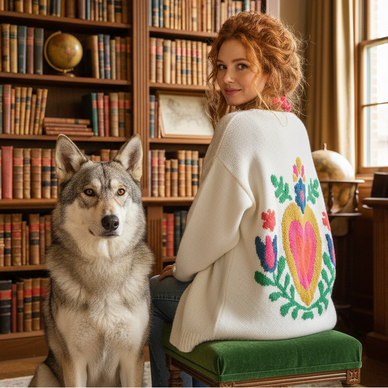 Chic Heart Knit Cardigan Coat