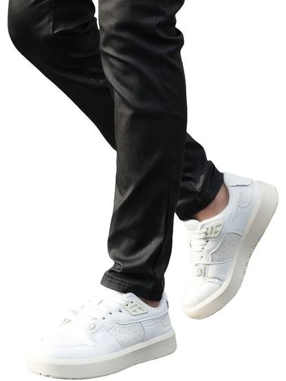 MACCO High-Stretch Vegan Leather Slim-Fit Jeans