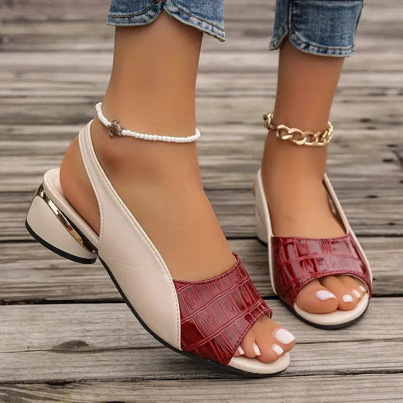 Sophia Peep Toe Vegan Leather Sandals