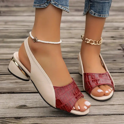 Sophia Peep Toe Vegan Leather Sandals