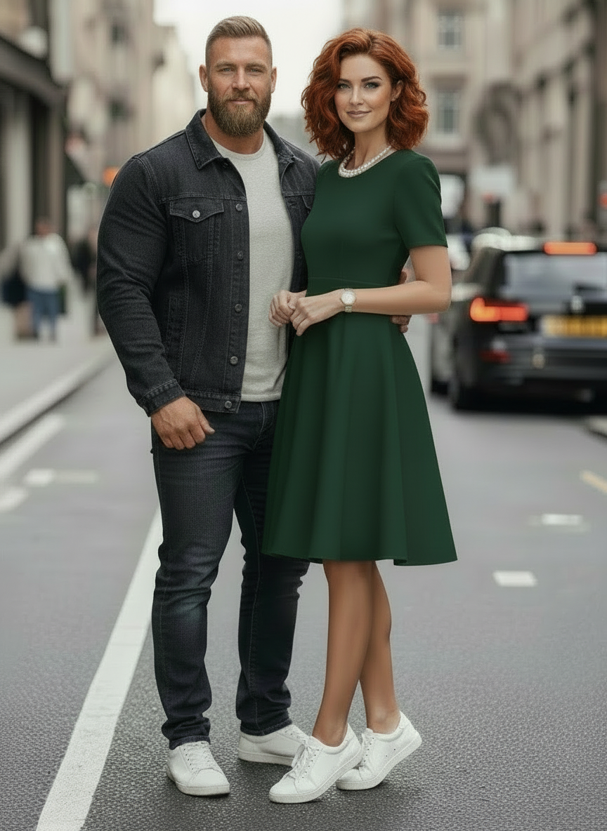 French Midi Dress - Gem Embellished Collection