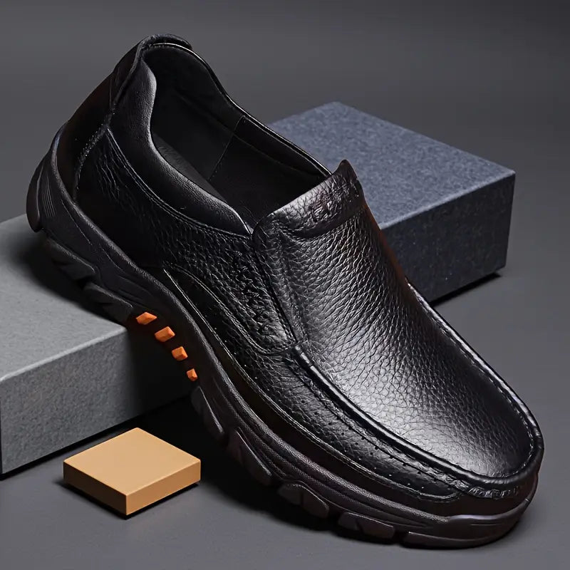 ONYX ASH Genuine Leather Slip-On Dress Shoes