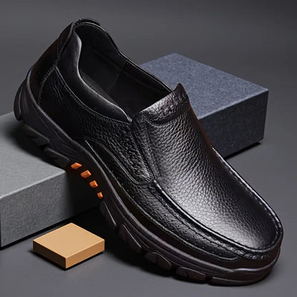 ONYX ASH Genuine Leather Slip-On Dress Shoes