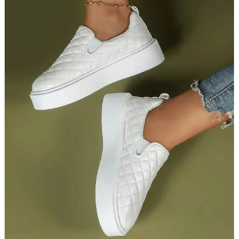 Quilted Platform Trainer Sneakers