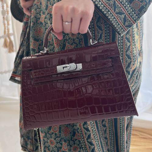 Birkin Inspired Kelly Mini Pochette Leather Handbags - The Monaco Collection