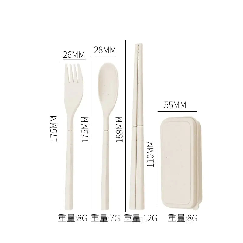 Travel Eco Wheat Straw Utensil Set