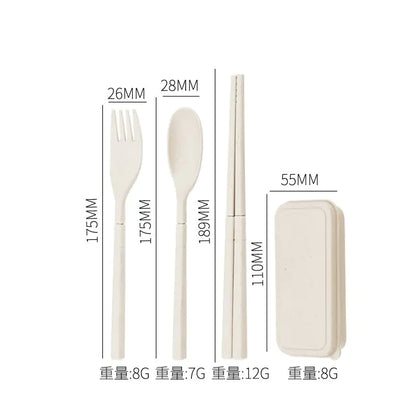 Travel Eco Wheat Straw Utensil Set