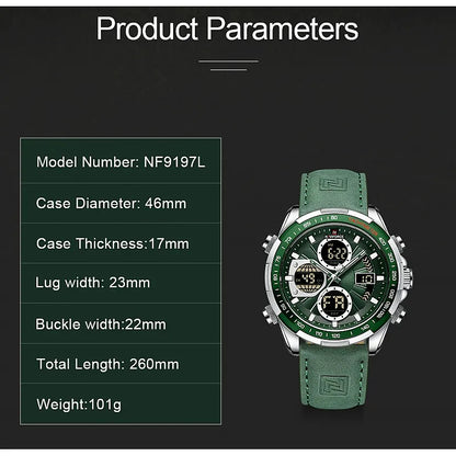 NAVIFORCE Luxury Waterproof Dual Display Sports Quartz Watch