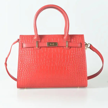 Birkin Inspired Genuine Leather Crocodile Handbag - Limited Edition