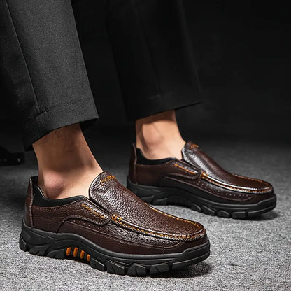 ONYX ASH Genuine Leather Slip-On Dress Shoes