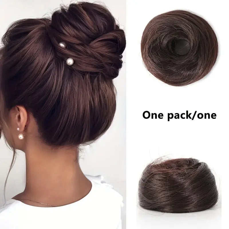 Synthetic Hair Bun Donut Extension Scrunchie