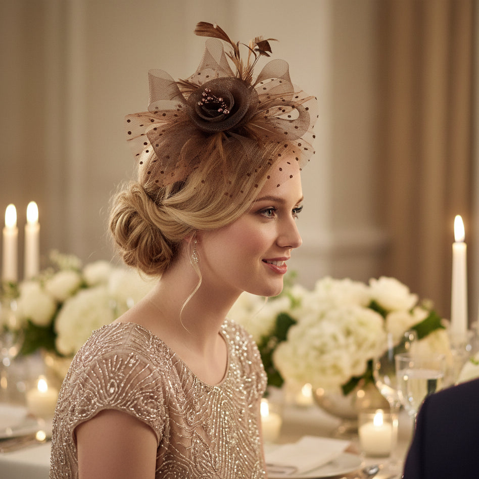 KOKO Mesh Feather Headband Fascinators