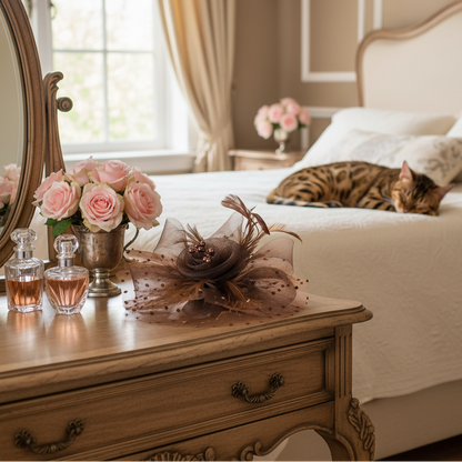 KOKO Mesh Feather Headband Fascinators