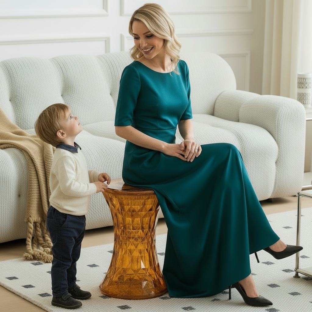 Crystal Acrylic Transparent Vanity Stool