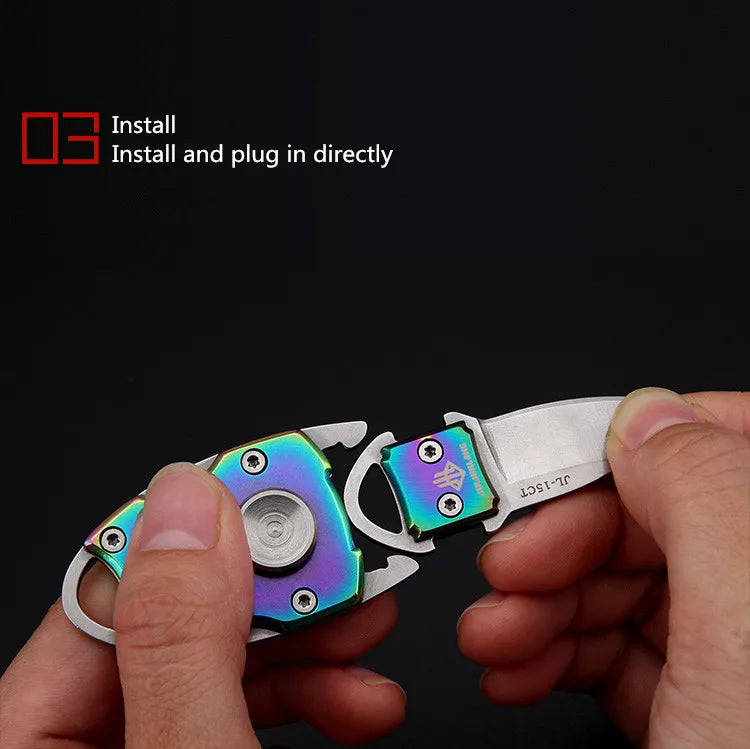 Fidget Spinner Keytag Knife