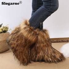 Luxurious Faux Fox Fur Boots