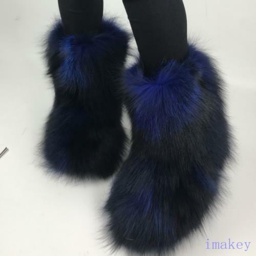 Luxurious Faux Fox Fur Boots