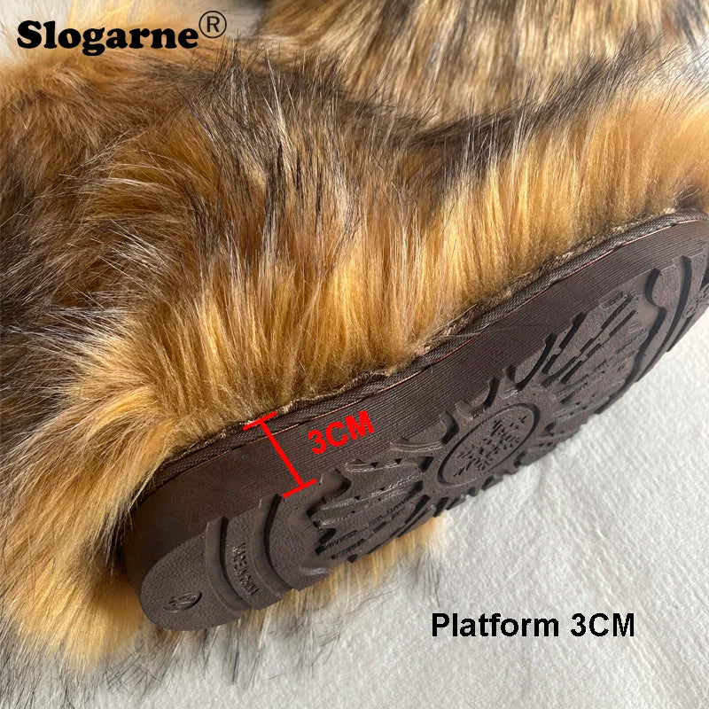 Luxurious Faux Fox Fur Boots