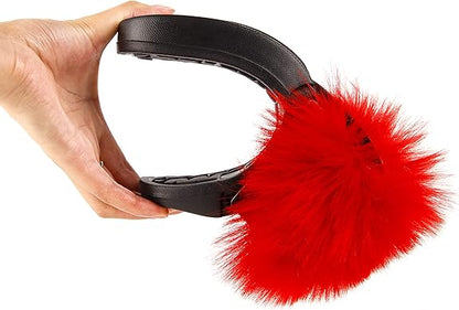 Fox Fur Slide Slippers