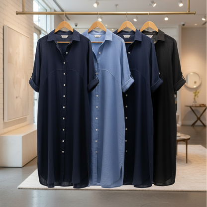 Plus Size Cotton Linen Shirt Dress