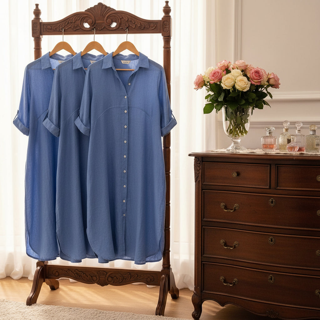 Plus Size Cotton Linen Shirt Dress